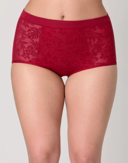 Bali Breathe Cotton Modal Lace High Rise Brief