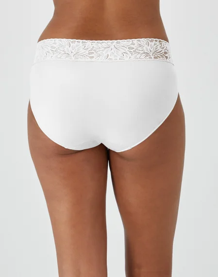 Modern Seamless Lace Trim Hi-Cut Underwear