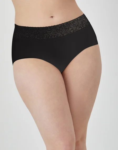 Modern Seamless Lace Trim Brief Underwear