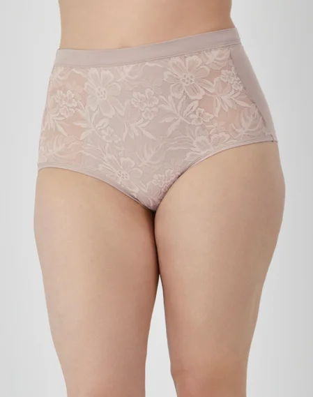 Bali Breathe Cotton Modal Lace High Rise Brief, 3-Pack