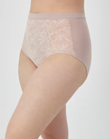 Bali Breathe Cotton Modal Lace High Rise Brief, 3-Pack 3 Bali Breathe Cotton Modal Lace High Rise Brief, 3-Pack