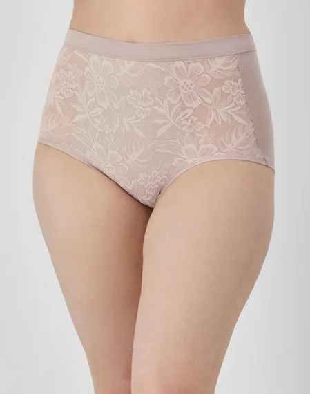 Bali Breathe Cotton Modal Lace High Rise Brief, 3-Pack 5 Bali Breathe Cotton Modal Lace High Rise Brief, 3-Pack