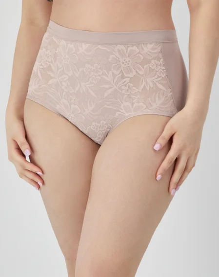 Bali Breathe Cotton Modal Lace High Rise Brief, 3-Pack 6 Bali Breathe Cotton Modal Lace High Rise Brief, 3-Pack